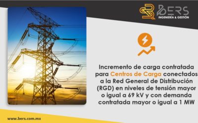 Incremento de Carga contratada para Centros de Carga conectados a la Red General de Distribución